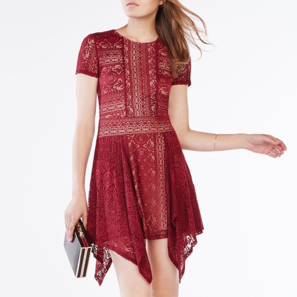NWT BCBGMaxAzria Aileen Floral Lace Dress- Size XS